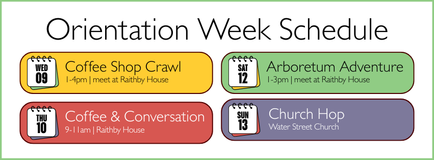 Save the Dates, Orientation Week 2024, August 30th-September 8th